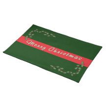 Merry Christmas Holly Place Mats