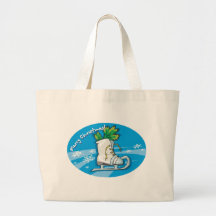 Merry Christmas Ice Skates Tote Bags