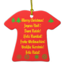 Merry Christmas! in 6 languages T-shirt Ornament