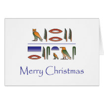 Merry Christmas in Egyptian Hieroglyphics Card cards