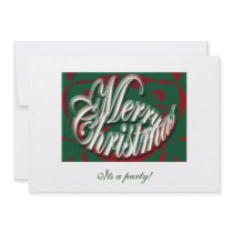 Merry Christmas in Green Invitation