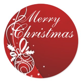MERRY CHRISTMAS in RED by SHARON SHARPE sticker