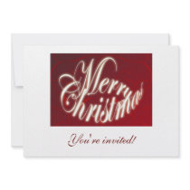 Merry Christmas in Red Invitation