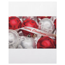 Merry Christmas in Red Silver White Letterhead