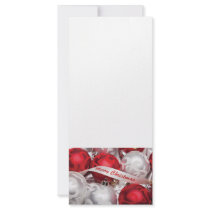 Merry Christmas in Red Silver White Custom Rack Cards