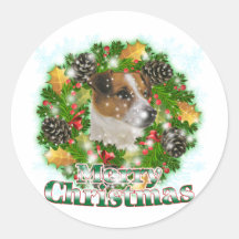 Merry Christmas Jack Russell Stickers