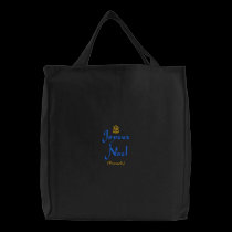 Merry Christmas Joyeux Noel In Black embroidered bags