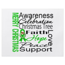 Merry Christmas Kidney Cancer Ribbon Collage Flyer Design