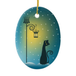 Merry Christmas Kitty Custom Ornament ornament
