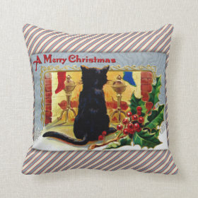 Merry Christmas Kitty Pillow