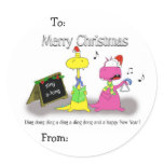 merry christmas lables round sticker