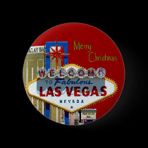 Merry Christmas Las Vegas Magnet buttons