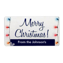 Merry Christmas lights gift tag labels labels