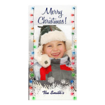 Merry Christmas lights photo card template