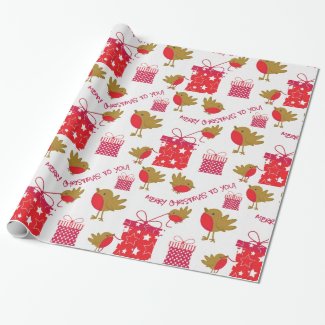 Merry Christmas Little Birdie Gift Wrapping Paper