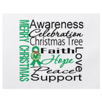 Merry Christmas Liver Cancer Ribbon Collage Full Color Flyer