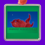 Merry Christmas Llama Rolls in Dirt Bath ornaments