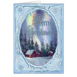 MERRY CHRISTMAS LOG CABIN by SHARON SHARPE Greeting Card