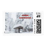 Merry Christmas - Log cabin entrance in Finland Postage Stamp