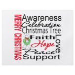 Merry Christmas Lung Cancer Ribbon Collage flyers