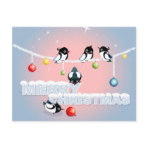 Merry Christmas - Magpies Bubbles Snow Post Card