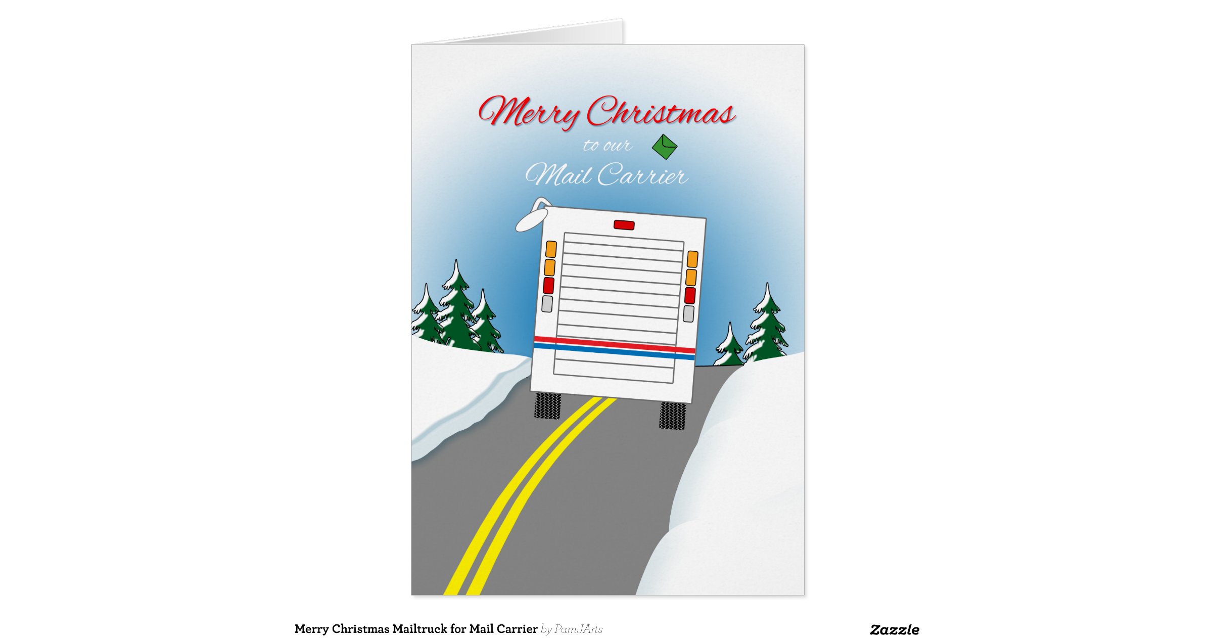 merry christmas mailtruck for mail carrier greeting card mail carrier christmas cards