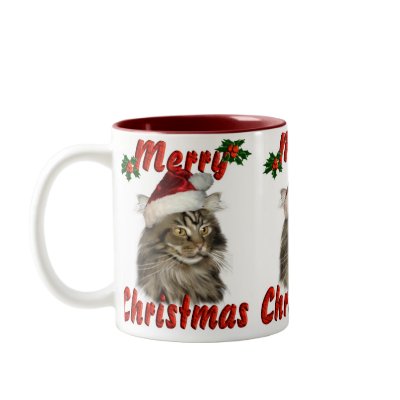 Merry Christmas Maine Coon Cat, Merry Christmas... Mug by staril