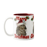 Merry Christmas Maine Coon Cat mugs