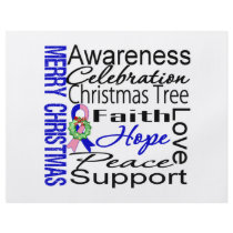 Merry Christmas Male Breast Cancer Ribbon Collage flyers by cancerapparel Merry Christmas Male Breast Cancer Ribbon Collage flyers