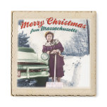 Merry Christmas / Massachusetts Fridge Magnets