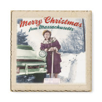 Merry Christmas / Massachusetts magnets by RockingHorseGraphics Merry Christmas / Massachusetts magnets