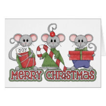 Merry Christmas Mice Greeting Cards