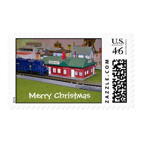 Merry Christmas Model Train stamp