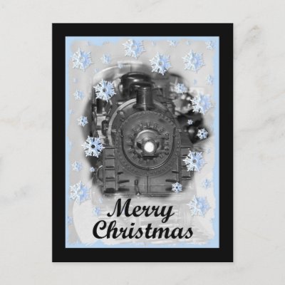 Merry Christmas Model Train postcards