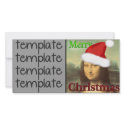 Merry Christmas Mona lisa Santa photo cards