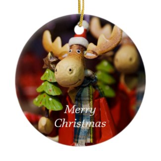 Merry Christmas Moose Country Xmas Ornament