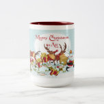 Merry Christmas Mug with Santa and Reindeer mugs