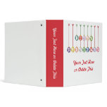 Merry Christmas Multicolored Glass Ball Ornaments 3 Ring Binder