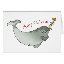 Merry Christmas Narwhal Greeting Cards