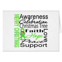 Merry Christmas Non-Hodgkins Lymphoma Ribbon Greeting Card