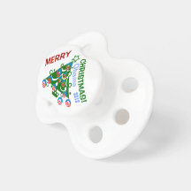 MERRY CHRISTMAS Obama 2012 Christmas Tree & Lights Baby Pacifiers