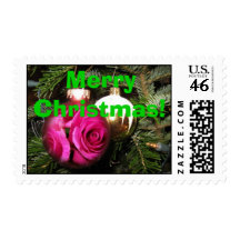 Merry Christmas Ornament Postage Stamp