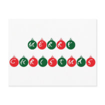 Merry Christmas Ornaments postcards