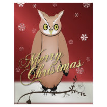Merry Christmas Owl Red Custom Flyer
