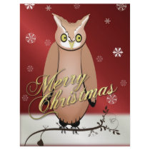 Merry Christmas Owl Red Personalized Letterhead