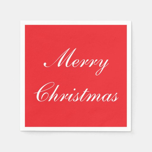 "Merry Christmas" Paper Napkins Zazzle