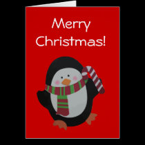 Merry Christmas Penguin Card cards