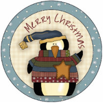 Merry Christmas Penguin Christmas Ornament photo sculptures