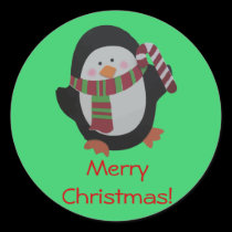 Merry Christmas Penguin Stocker stickers