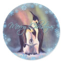 MERRY CHRISTMAS PENGUINS by SHARON SHARPE stickers